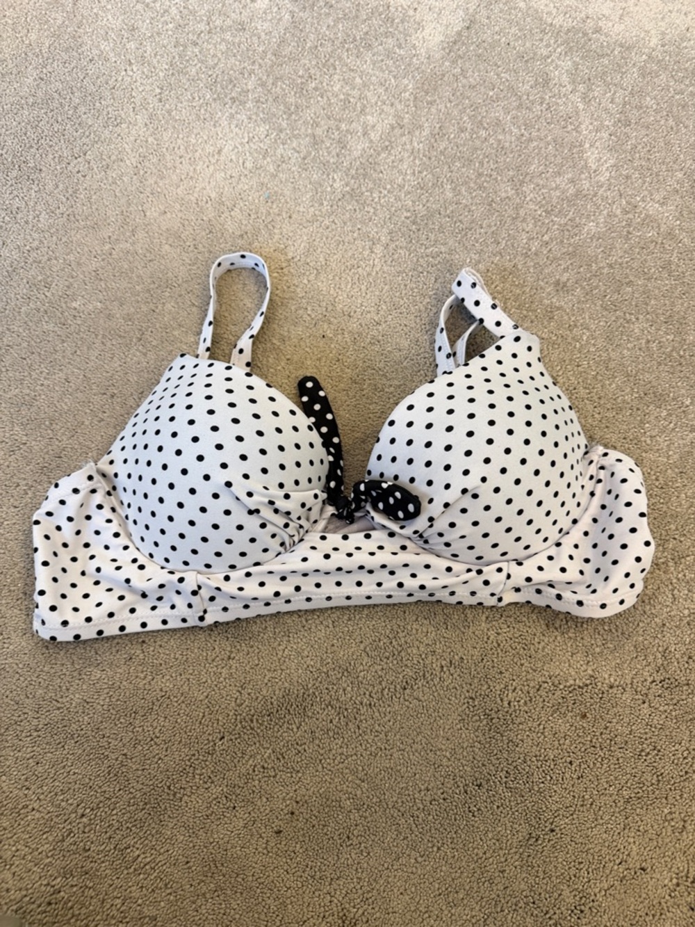 Polka Dot Swimsuit top - White with Black Dots